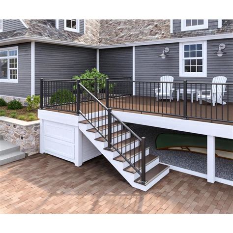 composit deck railing with metal cores brackets assembled|Aluminum Deck Railing Systems .